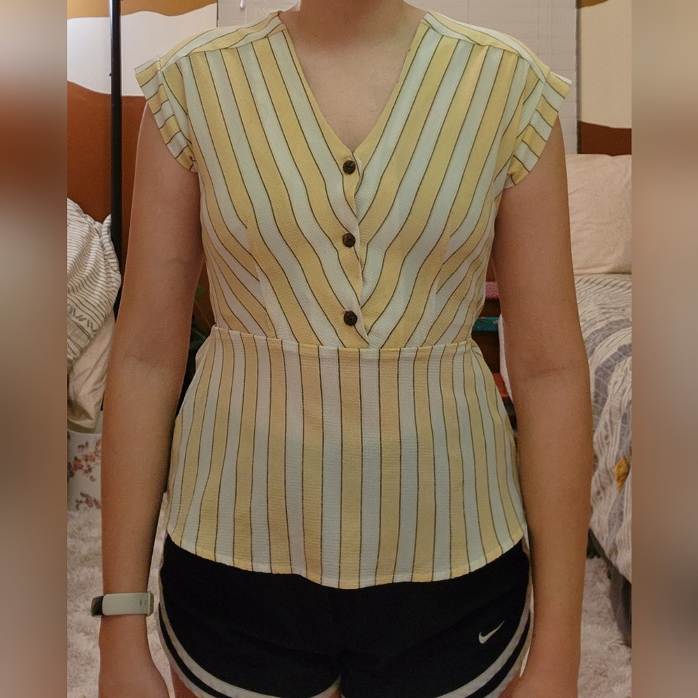 Yellow Striped Blouse